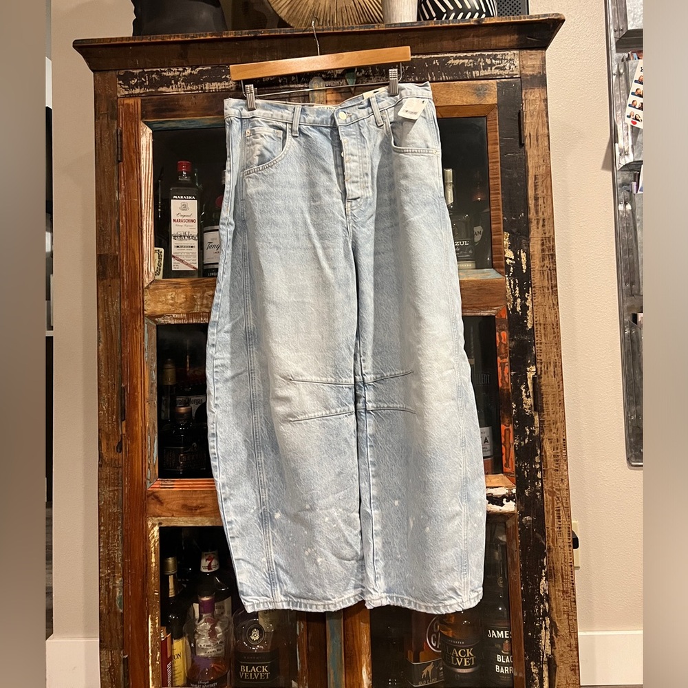Free People Lucky You Aegean mid rise barrel jeans NWT size 29
